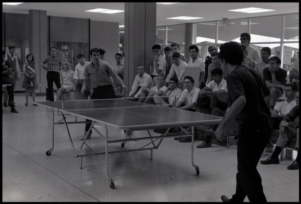 Students playing table tennis at the Student Union in 1967. Photo credit: University of Miami Archives